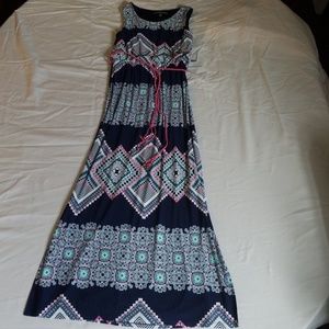 Girls Navy maxi dress size 14 excellent condition